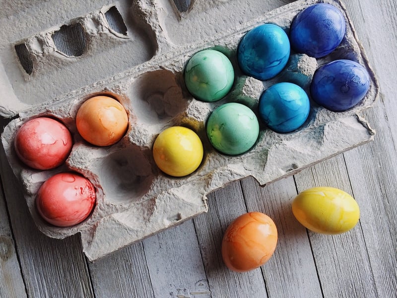 Egg carton caterpillar craft